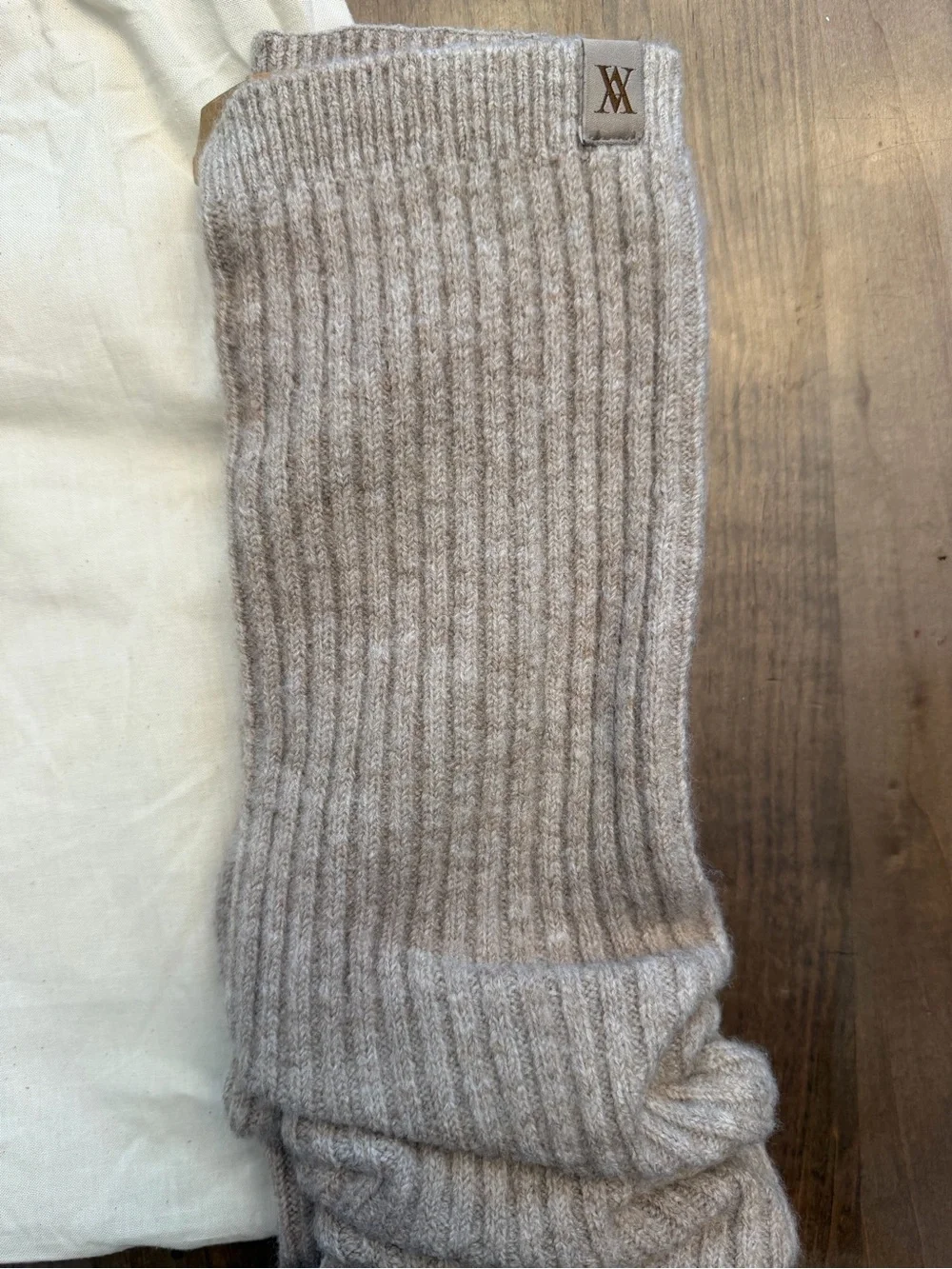 Ribbed Knit Leg Warmers in Oatmilk - VIVAIA- NWT